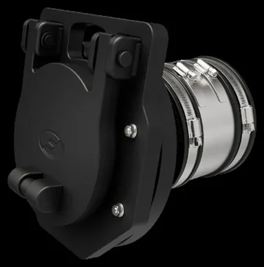 Fernco FVS spigot mount HMWPE flap valve with a Strong Back RC coupling