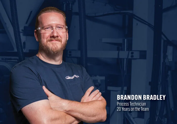 Brandon Bradley, Process Technician, 20 years on the team
