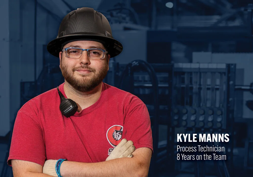 Kyle Manns, Process Technician, 8 years on the team