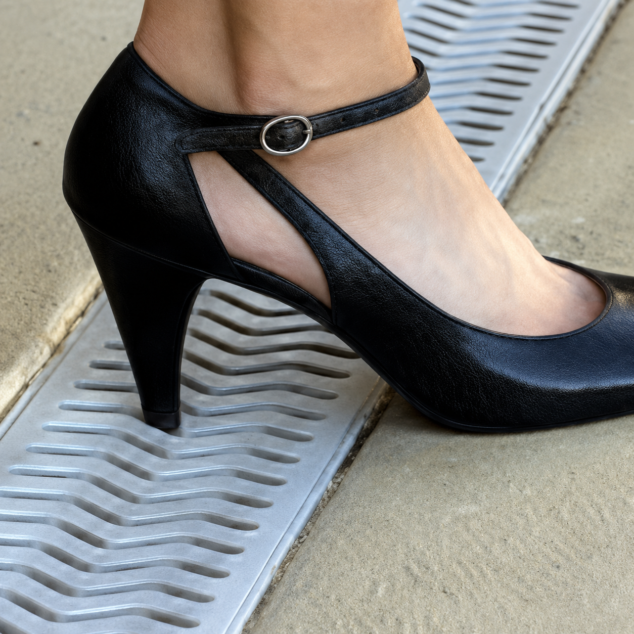 StormDrain Plus heel guard grate and channel design